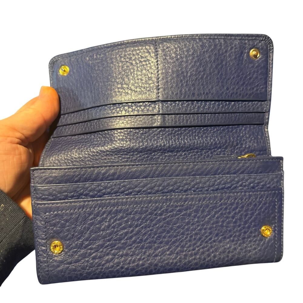Prada Vitello Grain Leather Wallet on Chain / Clutch – Navy Blue - Picture 4 of 12